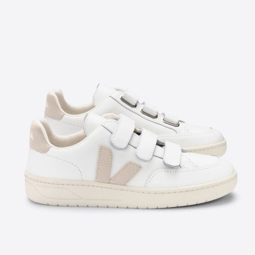 Veja V-lock Leather Mens Trainers White/Beige UK 84757